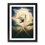 Compass To The Earth By William Blake Classic Painting Framed Wall Art Print, Ready to Hang Picture for Living Room Bedroom Home Office Décor, Black A4 (34 x 25 cm)