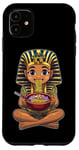 Coque pour iPhone 11 Pharaon King Tut Ramen Nouilles Japonaises Mignon Kawaii