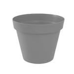 Pot rond - EDA Plastique - Toscane - Gris béton - 1.1L - Intérieur/Extérieur