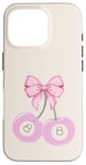 Coque pour iPhone 16 Pro Coquette 8 boules rose cerise