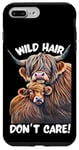 Coque pour iPhone 7 Plus/8 Plus Écosse, vache des Highlands écossaises, poils sauvages, je m'en fous