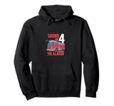 Fire Truck 4 Year Old Firefighter Four 4th Birthday Boy Pullover Hoodie