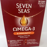 Seven Seas Omega-3 & Immunity Fish Oil Vitamins 30-Day Duo Pack - Expiry 08/2025