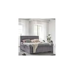 MONIKA - Lit boxspring 160x200 avec coffre de rangement en velours gris MONIKA