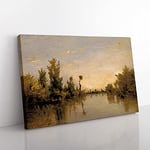 Big Box Art Charles-Francois Daubigny Banks of The River Seine Canvas Wall Art Print Ready to Hang Picture, 76 x 50 cm (30 x 20 Inch), Multi-Coloured