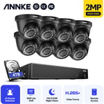 5MP Kit Caméra de Surveillance 8CH dvr 8Caméras Smart ir Vision Nocturne IP66 app à Distance cctv Video Set -4TB hdd - Annke