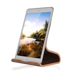 SAMDI Wooden Tablet Stand, iPad Stand, Mobile Phone Stand, Universal Stand, Suitable for iPad Pro 9.7, 10.5, 12.9, iPad Air Mini 2 3 4, Switch, Samsung Tab, iPhone, Books (Black Walnut)