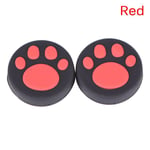 2pcs Rouge - Poignée De Jeu Patte De Chat En Caoutchouc Silicone, 2 Pièces, Capuchon De Poignée De Pouce Pour Xbox One/360 Ps3 Ps4