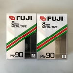 2x Fuji P5-90 8mm Video8 Camcorder Blank Video Metal Cassettes Tapes Sealed NEW