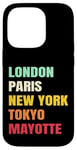 Coque pour iPhone 14 Pro Mayotte Fier d’être Mahorais Paris Tokyo new York Mayotte