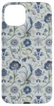 Coque pour iPhone 15 Plus Bleu Floral Botanique Femme