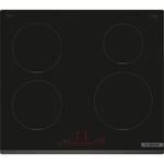 Table de cuisson à induction - BOSCH SER6 - 4 foyers - 7400 W - 59,2 cm x 52,2 cm - PIE631HB1H - Noir