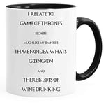 Acen Merchandise Game of Thrones Inspired 'I Relate to Game of Thrones' - Tasse de café Tasse Drôle - Perfect Valentines/Easter/Summer/Christmas/Birthday by