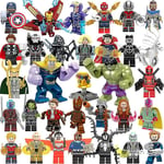 32 st Marvel Avengers Byggkloss Minifigurer Superhjälte Serie Mini Figurer Dc Minifigur Present till Barn