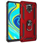 Hülle® Firmness Case with Ring Compatible for Xiaomi Redmi Note 9S/Xiaomi Redmi Note 9 Pro/Xiaomi Redmi Note 9 Pro Max(Red)