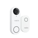 Reolink Sonnette Vidéo Blanc Filaire Intelligente 5MP 2K+ WiFi avec Carillon Détection Intelligente des Personnes Fonctionne