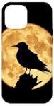 Coque pour iPhone 12 Pro Max Silhouette de Sterne à ailes blanches Pleine Lune Oiseau Art