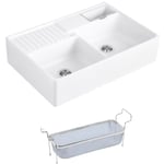 Villeroy&boch - Evier timbre d'office villeroy et boch Tradition 89,5 x 63 céramique vidage manuel blanc + Panier vaiselle