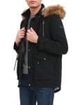 Orolay Parka D'hiver pour Homme Manteau Chaud en Fausse Fourrure avec Capuche Amovible Noir L