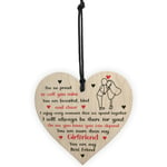 Gift For Girlfriend Anniversary Valentines Day Gift For Her Wood Heart Keepsake