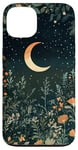 iPhone 13 Night Forest Dark Cottagecore Crescent Moon Botanical Case