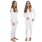 INNERSY sous Vetement Thermique Fille Blanc Ensemble de Haut et Legging Chaud Enfant Hiver Automne (8-10 Ans, Blanc X 1)