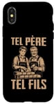 Coque pour iPhone X/XS Tel père tel fils accessoire ouvrier maçon humour