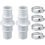 2pcs Connecteur de Tuyau de Piscine, avec 4 Acier Inoxydable Colliers de Serrage 32mm ou 38mm Adaptateur de Tuyau Piscine pour Aspirateur de Piscine