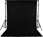 Fotoplex Bakgrunn Ensfarget Sort - 1.5x2.8 m