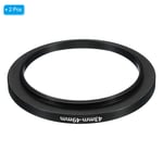 43mm-49mm Metal Step Up Ring, 2 Pcs Camera Lens Filter Adapter Ring Black