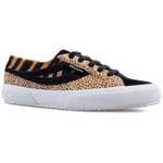 Superga Womens/Ladies Cheetah & Zebra Print Cowhide Leather Trainers (Black) - Size UK 2.5