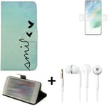 For Samsung Galaxy S21 FE SD888 protective case + EARPHONES cover bag wallet fli