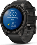 Garmin Fenix 8 Amoled 47mmSapphire Carbon Gray DLC Titanium - Black/Pebble Grey Silicone Strap, 47 mm