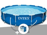 Kit piscine tubulaire Intex Metal Frame ronde 3,66 x 0,76 m + Bâche à bulles