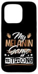 Coque pour iPhone 15 Pro Melanin Game Black Queen Afro Women Black History Month Girl