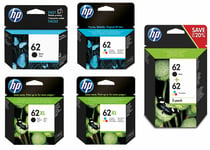 Original Hp 62 / 62xl Black & Colour Ink Cartridges For Envy 5640 Printer