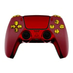 Custom PS5 DualSense Controller - Red & Gold Design - New - 12 Month Warranty