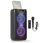 Bluetooth Karaoke Party Speaker System with Microphone, LED Lights 2x 8" Core80