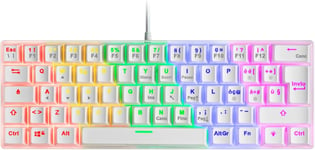 MK60 Blanc, Clavier Gaming Mécanique FRGB, Antighosting, Switch Mécanique Marron, Langue Italien