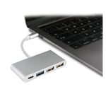 Multi Adaptateur 4 En 1 Type C Pour Macbook Air Apple Smartphone Hub 2 Ports Usb 2.0 1 Port Usb 3.0 (Argent)