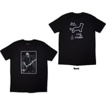 David Gilmour Unisex T-Shirt: Luck & Strange Black Cat Strat (Black) (Back Print & Ex-Tour) (Small)