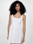 Mango Milk Textured Mini Dress, White