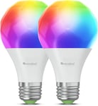 Nanoleaf Matter Essentials Pack de 2 Wifi Ampoules LED E27 Connectées RGBW - Lampes Intelligentes, Horaires personnalisés， Contrôle par App/Voix (Compatible Alexa, Apple, Google), Salon Bureau Gaming