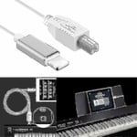 Lightning till Type-B MIDI-tangentbordskonverterare USB 2.0-kabel för iPhone 7 8 X iPad