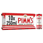 Pimm's No. 1 Cup & Lemonade | 5.4% vol | 10 x 250ml | Pre-Mixed & Ready to Drink | Iconic British Cocktails | Serve Chilled | Cocktail Cans | Ideally Portable for Picnics