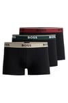 BOSS Mens 3 Pack Power Boxer Shorts Black/Black/Black XXL