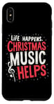 iPhone XS Max Cute Musical Christmas Life Happens Christmas Music Helps Case