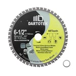 Lames de scie TCT 165mm,Disque à découper les métaux 48 dents Scie circulaire à pointe en carbure de tungstène pour fer, l'acier inoxydable,nickel, titane,métaux ferreux et les tuyaux en acier