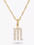 Edge of Ember 14ct Gold Diamond Initial Pendant Necklace