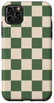 Coque pour iPhone 11 Pro Max Grand damier vintage classique vert et crème